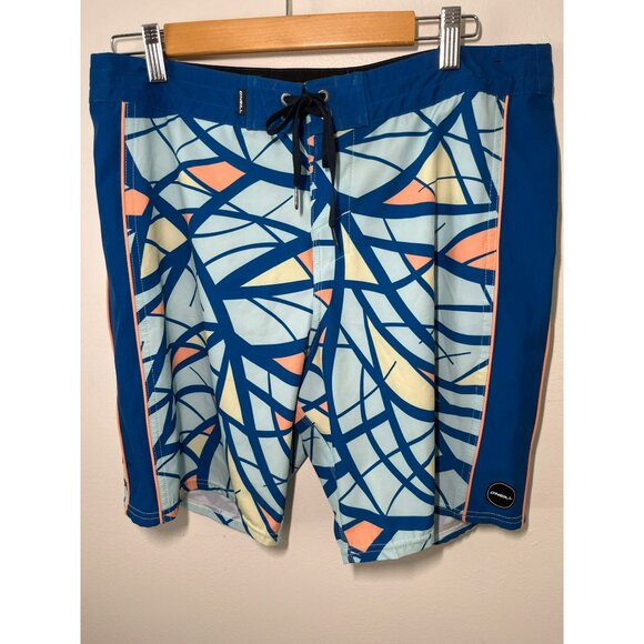 O'Neill Hyperfreak Mens Boardshorts Size 34 Blue Abstract‎ Pattern - Picture 5 of 7